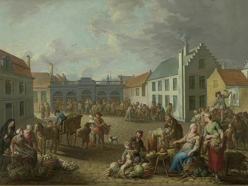 1712-Jan Anton Garemijn - Il mercato ortofrutticolo di Pandreitje